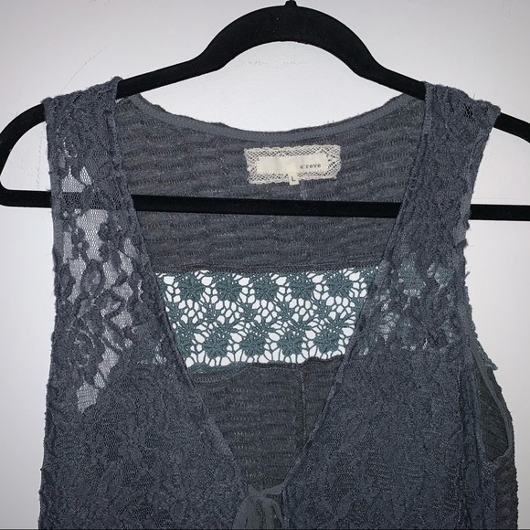 Long crocheted sweater with tie closure. - Picture 4 of 4